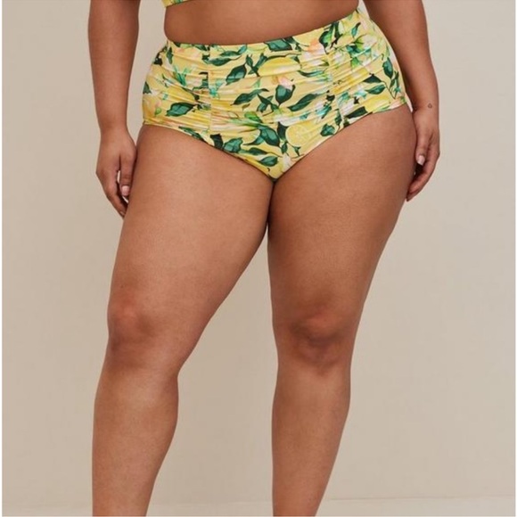 Torrid High Rise Ruched Swim Bottom - Picture 2 of 10